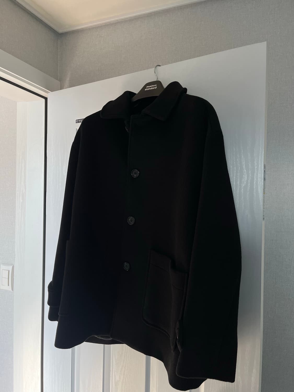 라퍼지스토어 하프 코트 블랙 상품이미지1