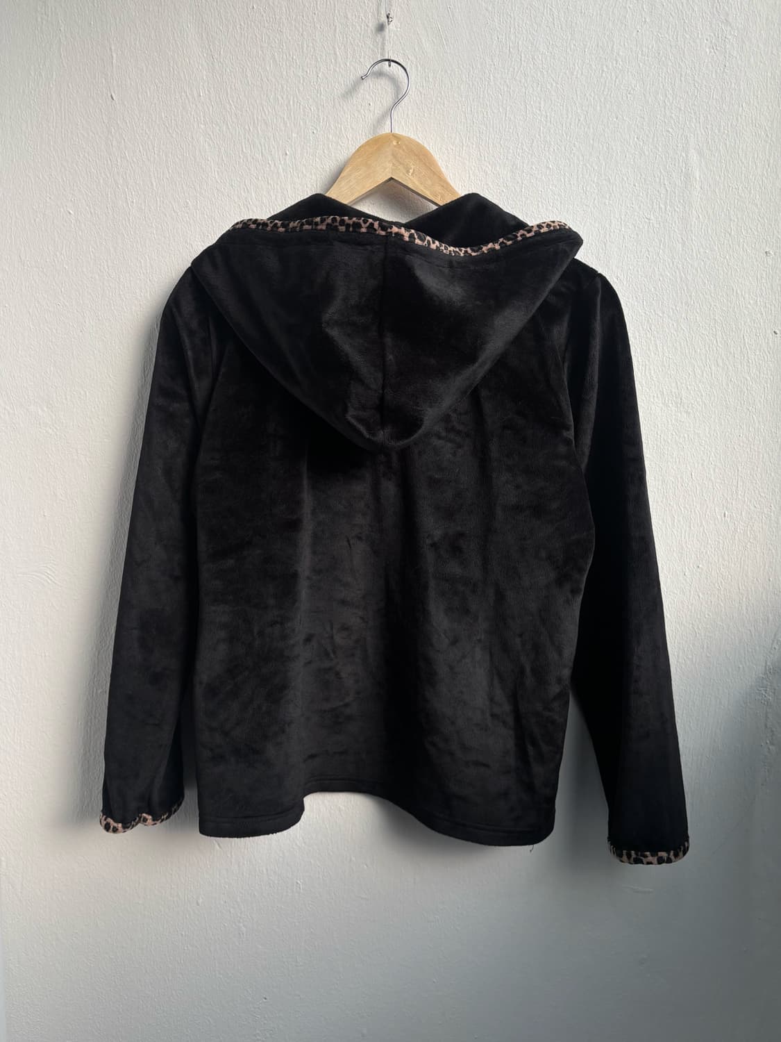 Vintage Leopard Velvet Hood Zip-Up 상품이미지2
