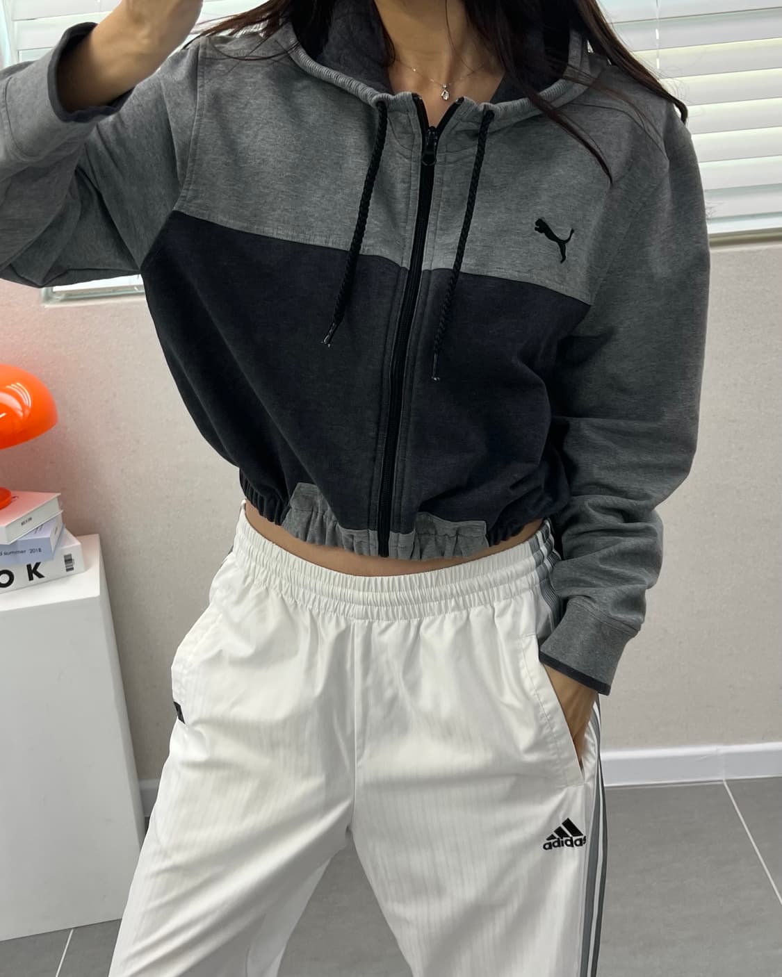 (WOMEN)퓨마 크롭 후드-M1742 상품이미지6