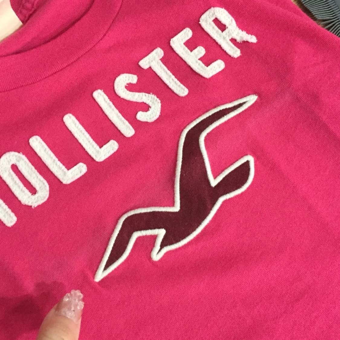 Hollister 홀리스터 딱붙핏 핫핑크 반팔티 상품이미지2