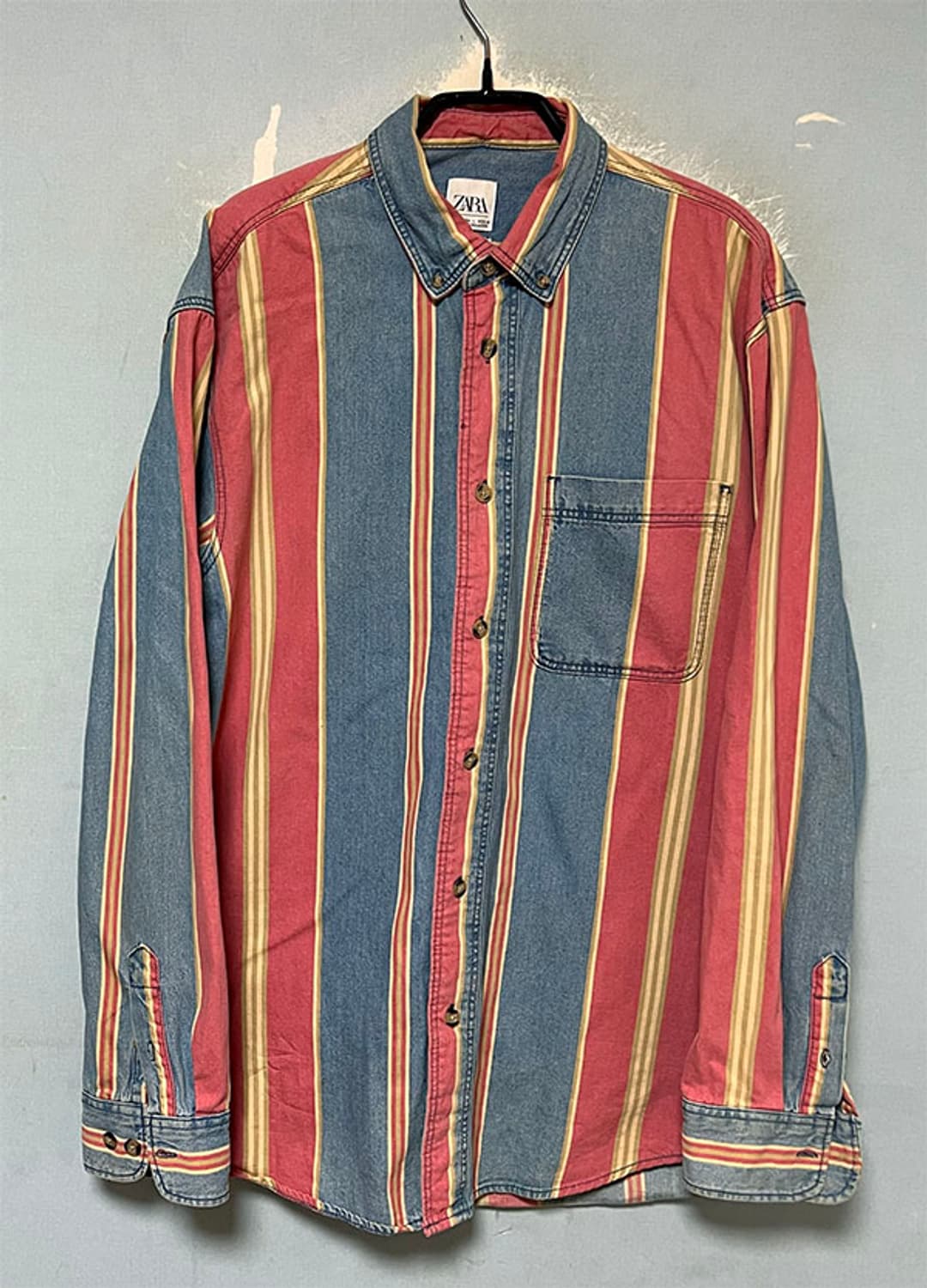 ZARA 자라 남자 데님셔츠 포켓 춘추 XL 105  상품이미지1