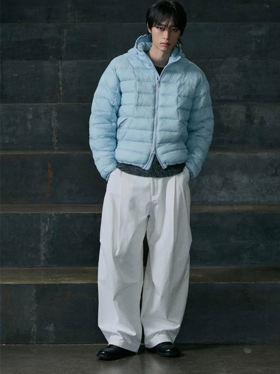 피인노  커브 라운드 후드 패딩 소라 2 상품이미지1