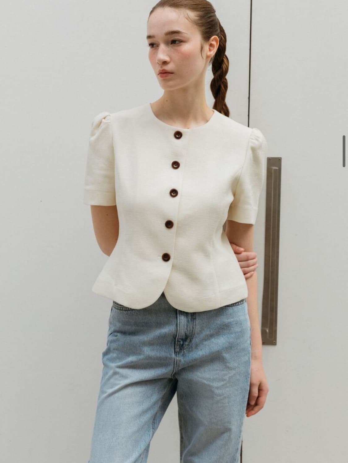 피버 Puff Sleeve Short Jacket_ivory 상품이미지3