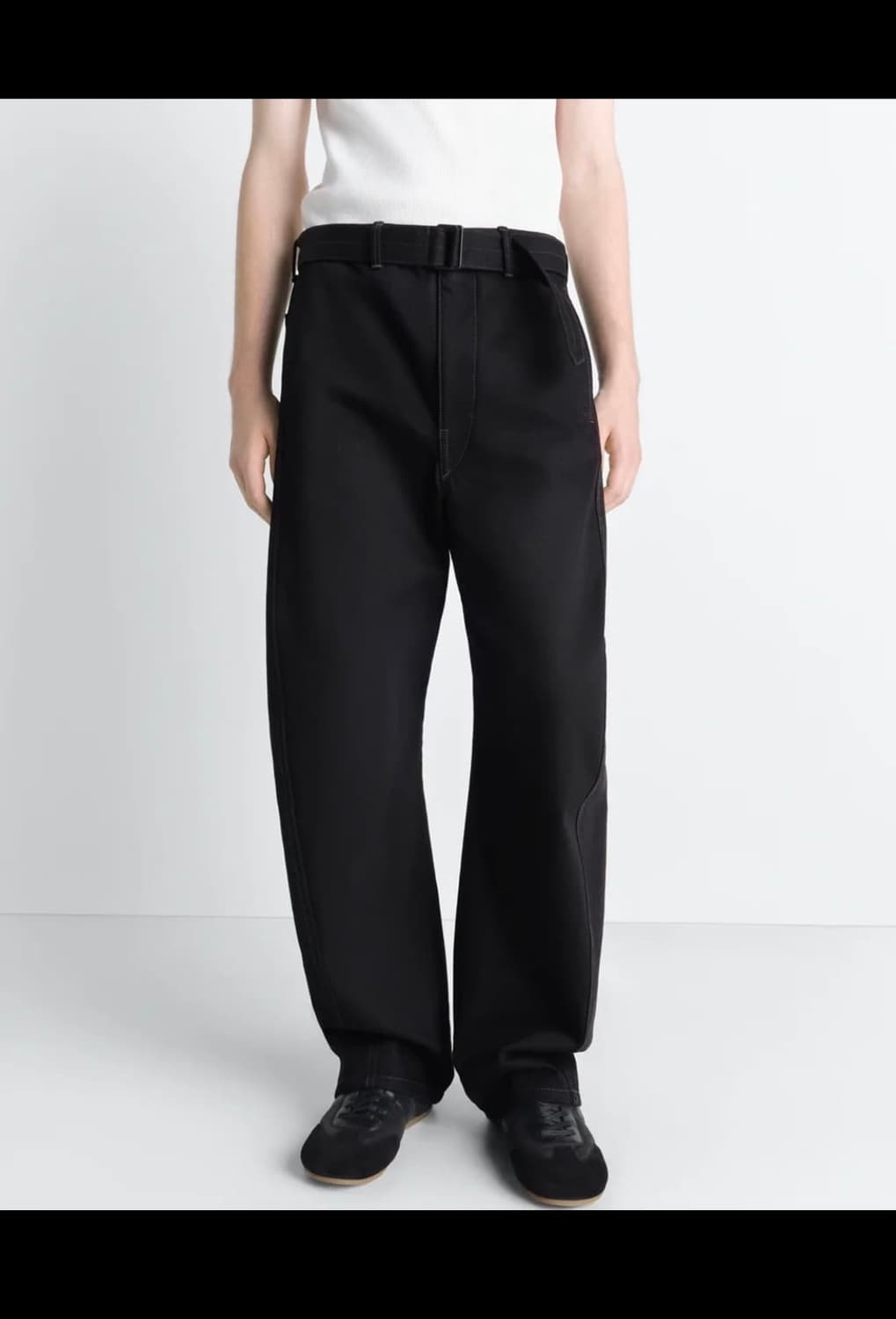 (S,M) 르메르 26SS 트위스트 벨티드 팬츠 블랙 데님 상품이미지1