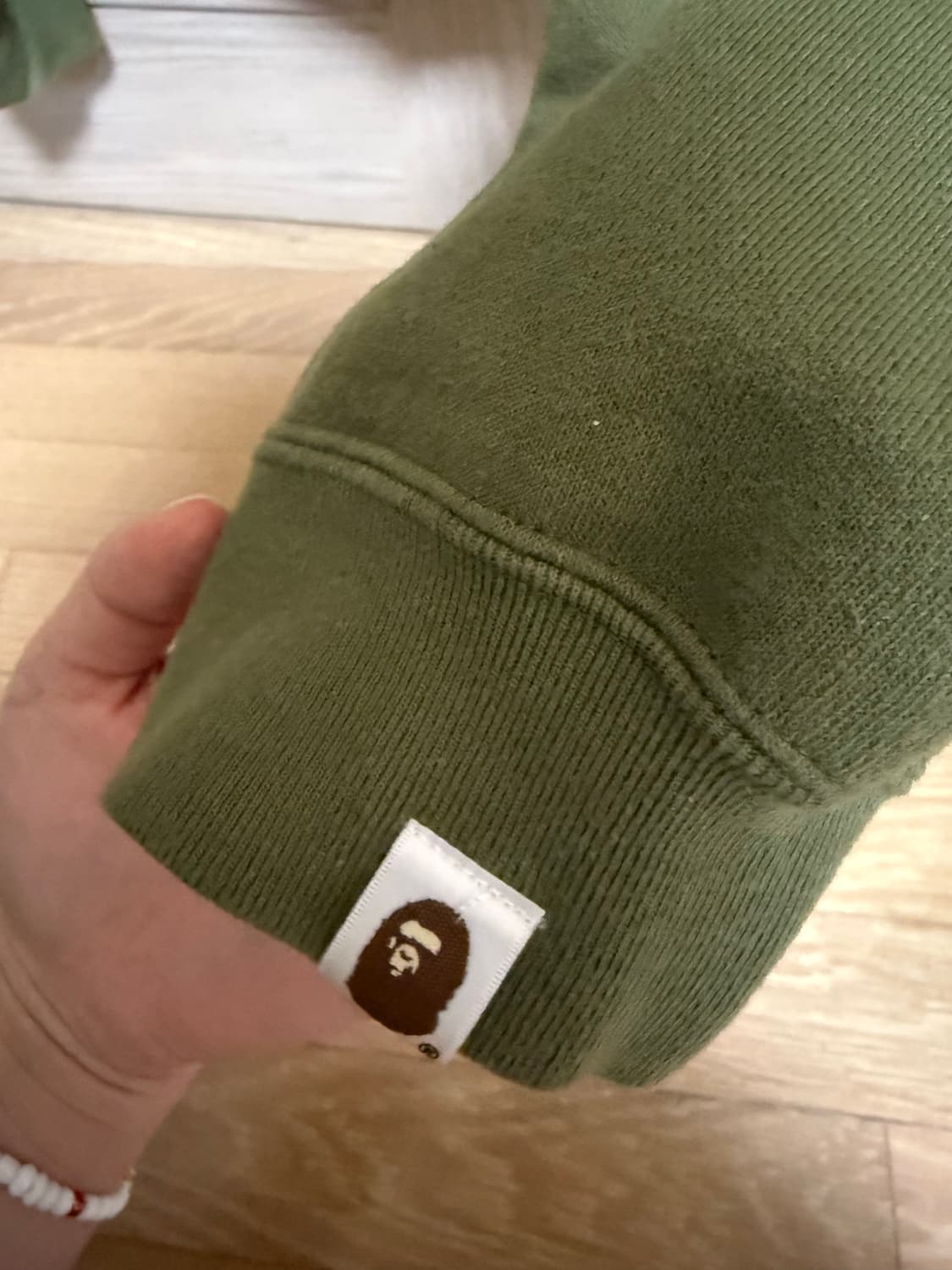 베이프 카키 크롭 퍼스트 카모 녹계 후드집업  상품이미지3