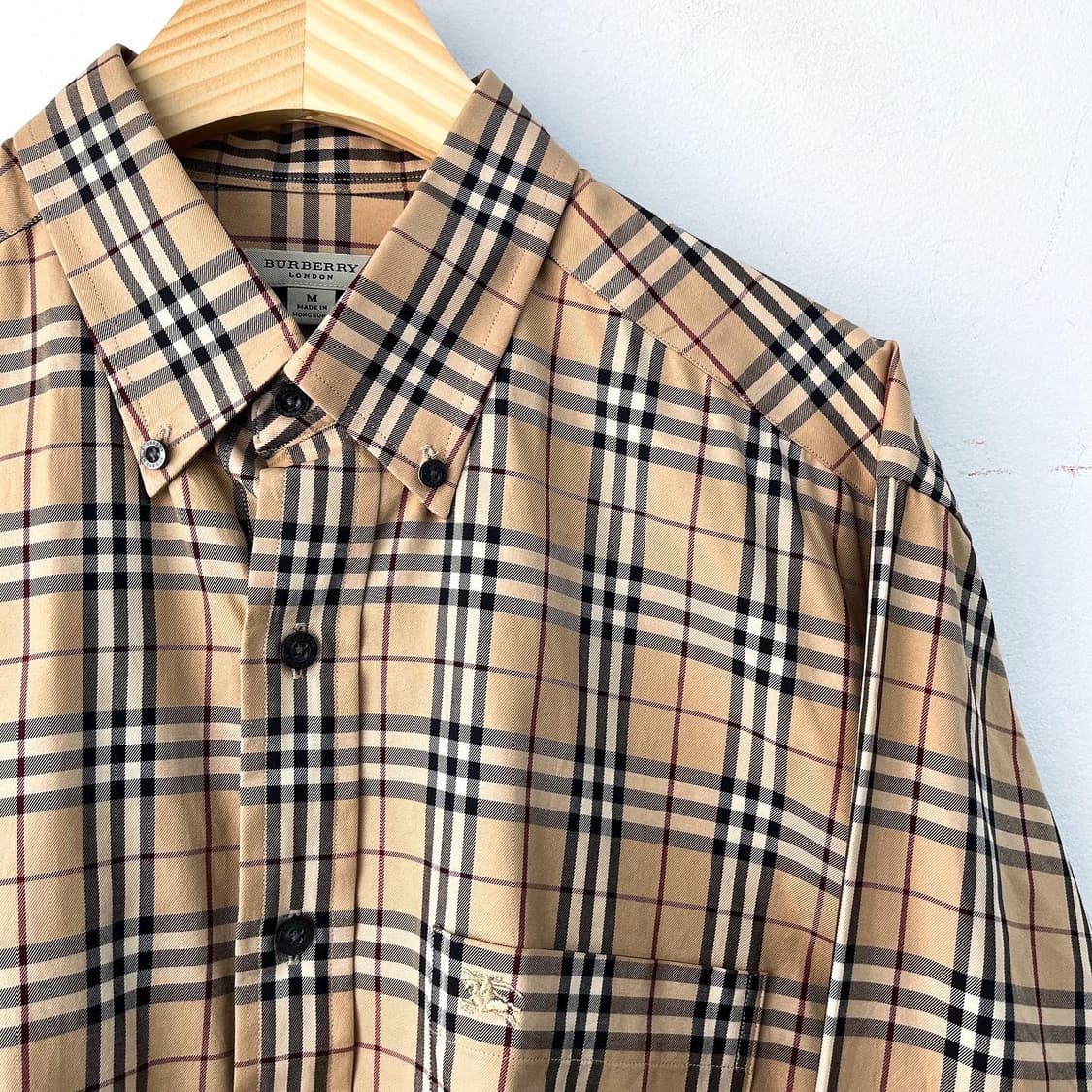 버버리 오리지널 기마 로고 베이지 노바 체크 셔츠 상품이미지6