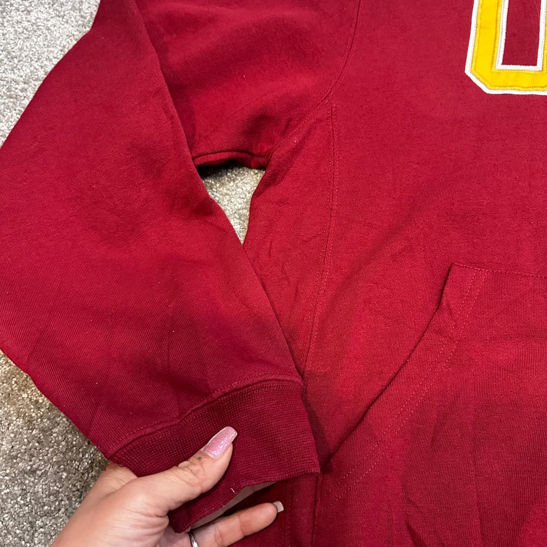 빈티지 USC 트로잔스 버건디 풀오버 후드티M 상품이미지3