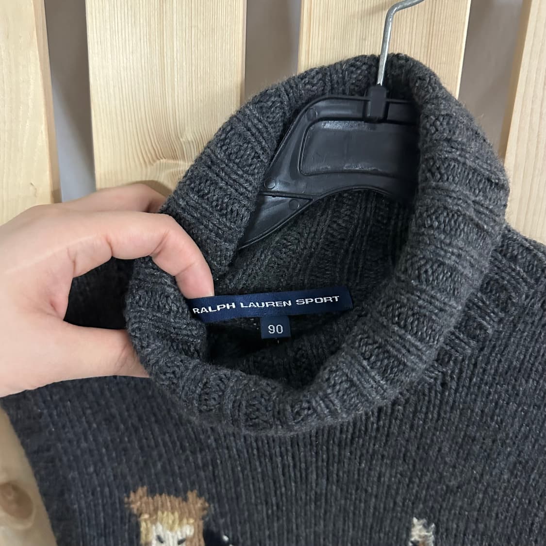 (S) 폴로 퍼피 그레이 목폴라 니트 상품이미지5