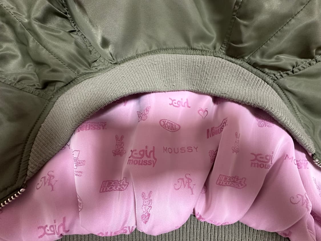 X-girl X MOUSSY 엑스걸 리버시블 항공점퍼 ma-1올리브카키 상품이미지4