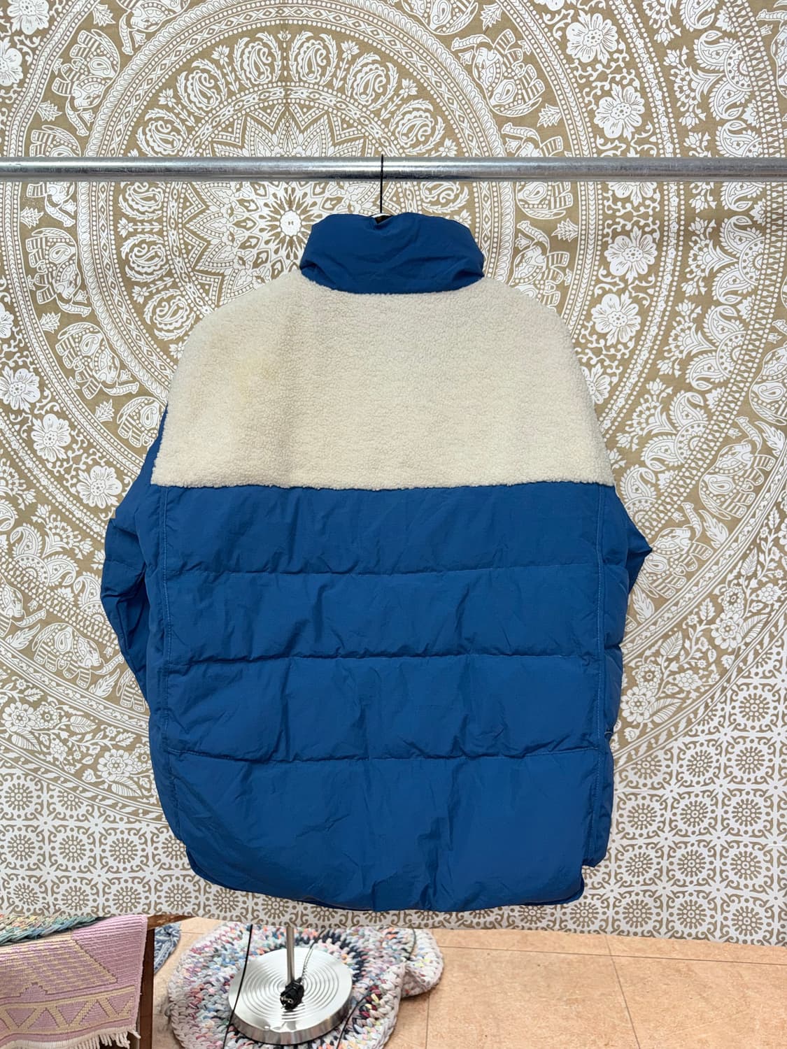 H.X STUIDIO 빈티지 후리스 배색 경량패딩  상품이미지4