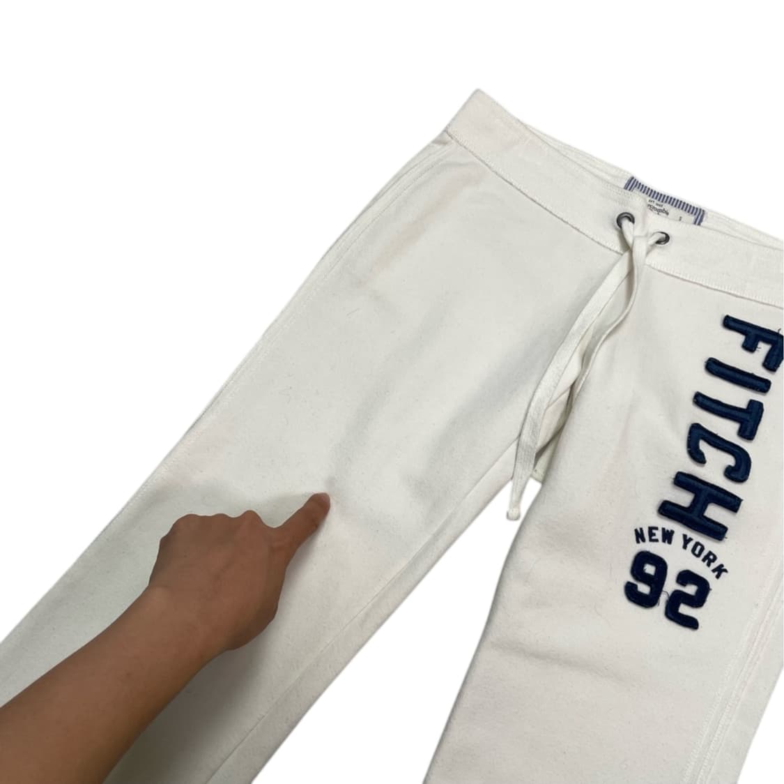 아베크롬비 Abercrombie 크림 스펠아웃 로고 스웻팬츠 S 상품이미지5