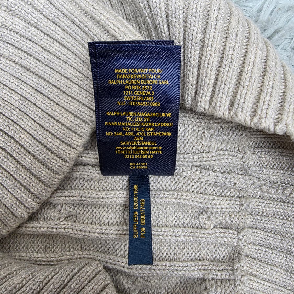 폴로랄프로렌 여성 브이넥 케이블니트 꽈배기니트 그레이 S 상품이미지7