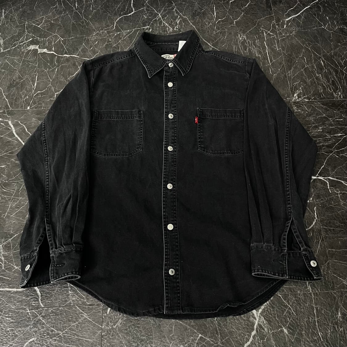 리바이스 흑청 웨스턴 데님 셔츠 상품이미지5