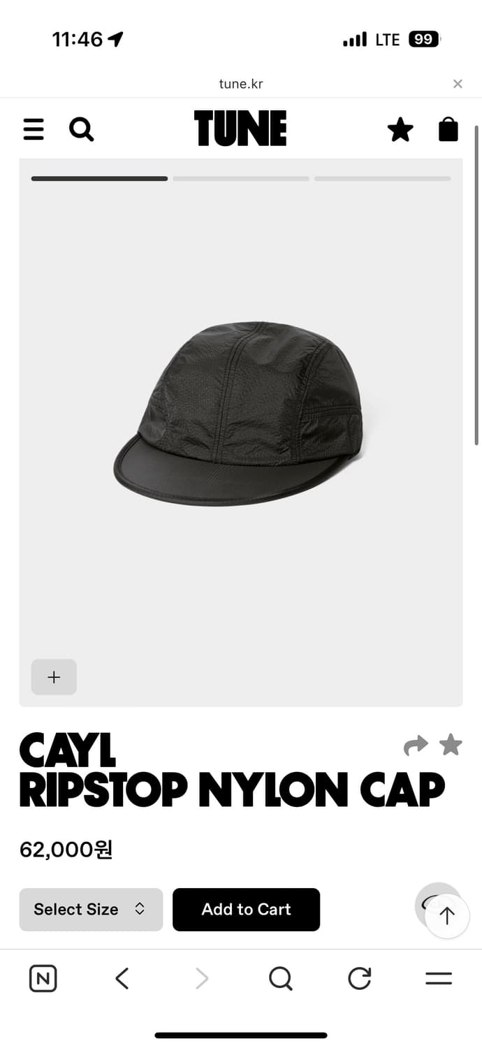 [os] cayl 케일 립스탑 나일론 캡 블랙 상품이미지1