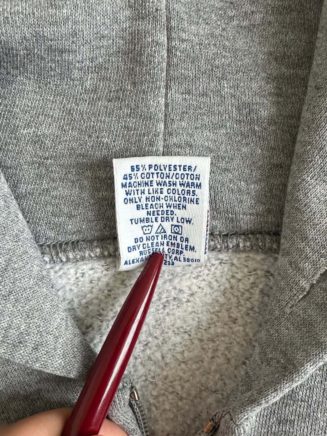 90s 빈티지 러셀 후드집업 그레이 M 상품이미지6