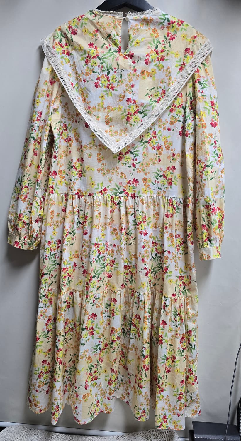 빅카라 플라워 패턴 롱 원피스 M 상품이미지3