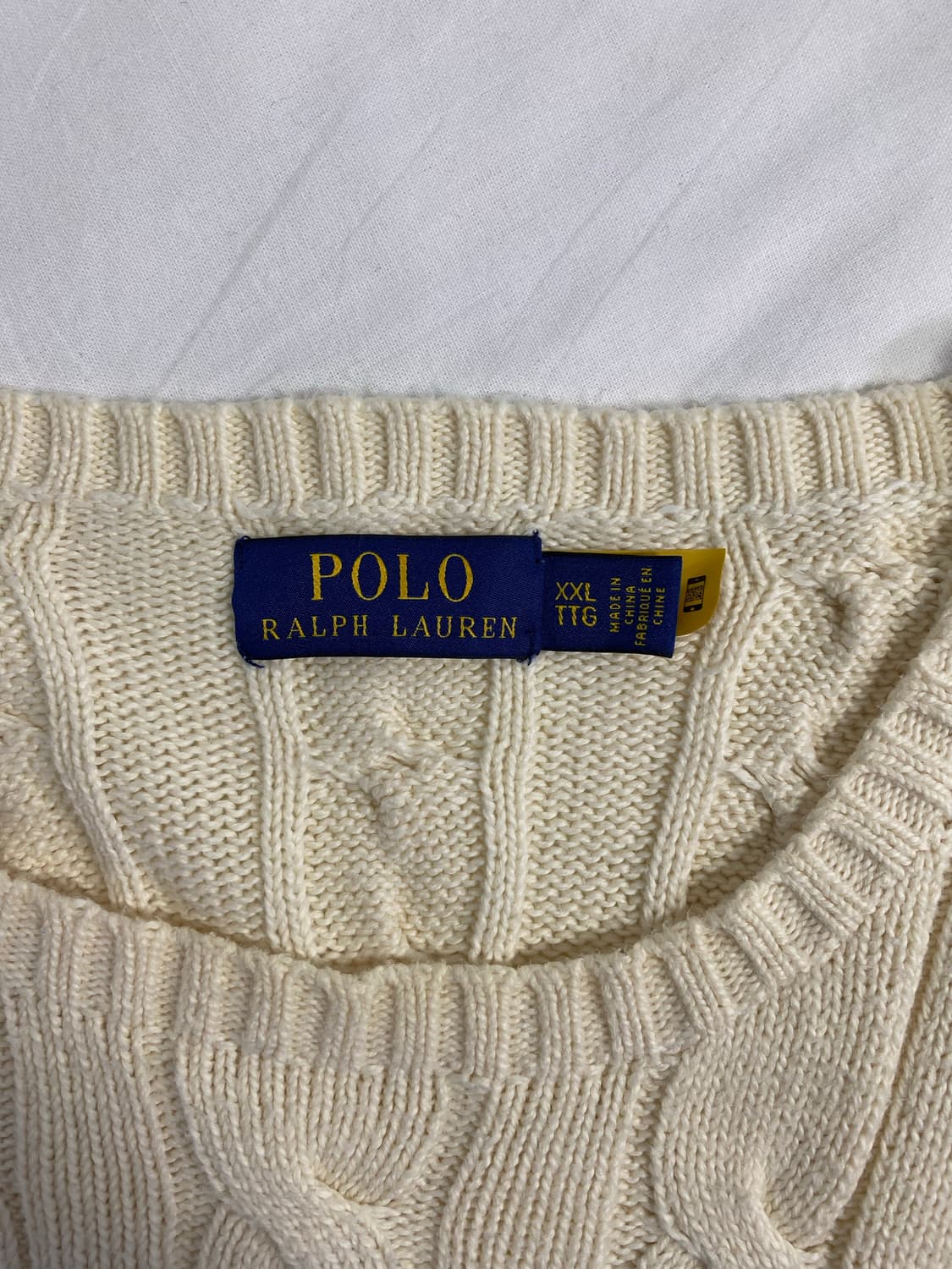 폴로 랄프로렌 아이보리 꽈배기 니트 XXL <597> 상품이미지4