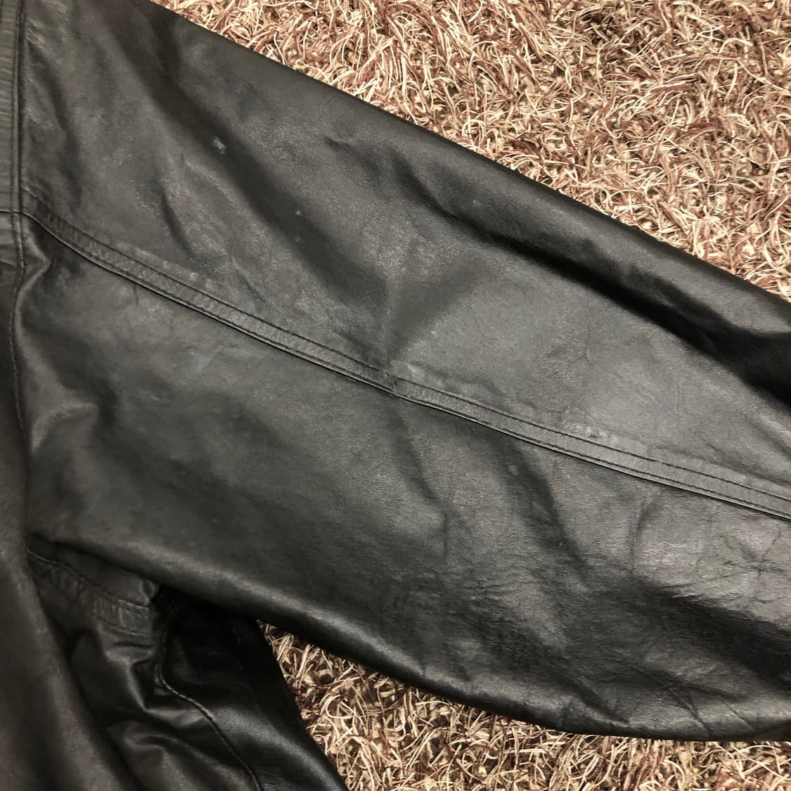 빈티지 양가죽 봄버 레더 퍼 카라 가죽 자켓  상품이미지5