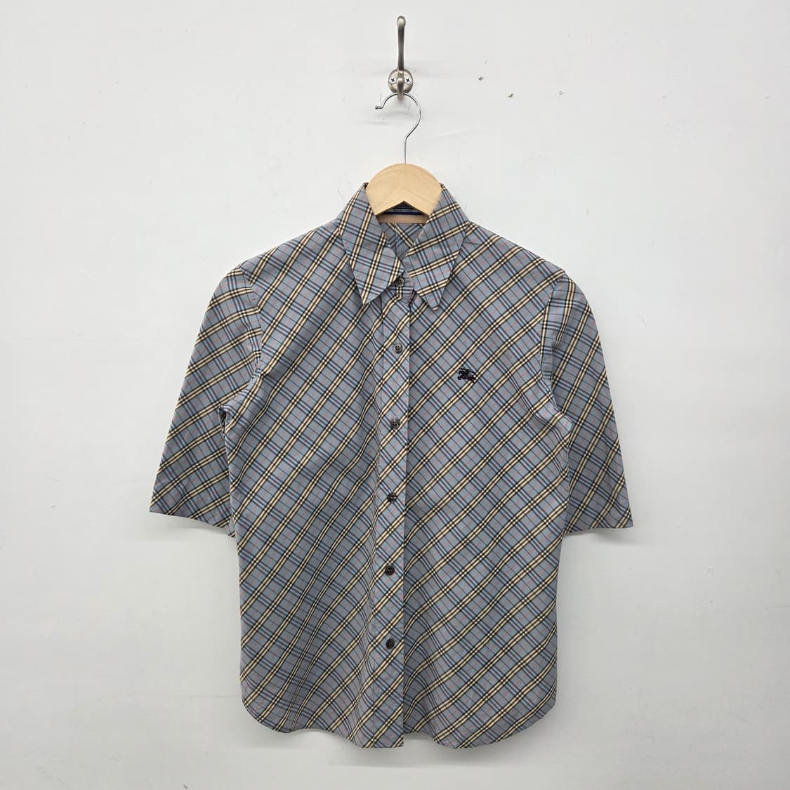 버버리 체크 반팔 셔츠 여s 상품이미지1