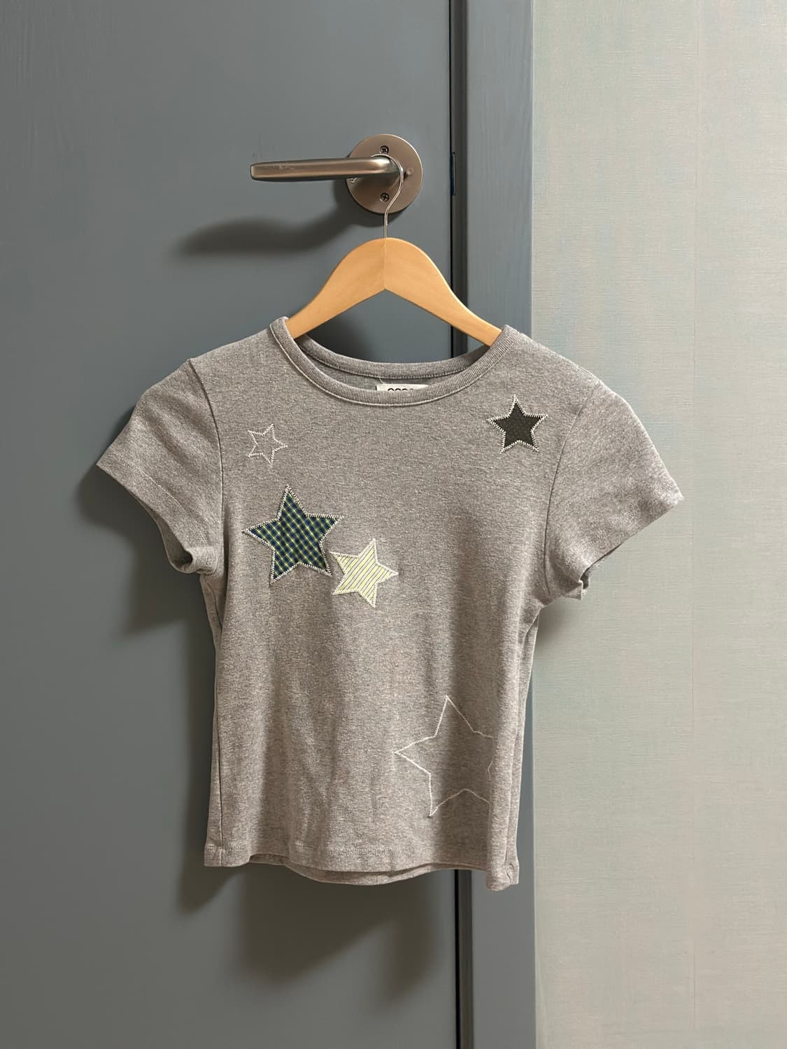 aeae CHECK STAR TEE [MELANGE GREY] 상품이미지3