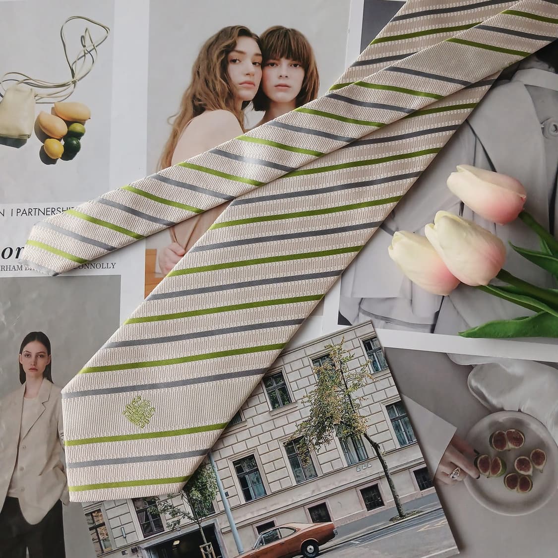 아쿠아스큐텀 실크 스트라이프 넥타이 9.3cm A등급 A19123
 상품이미지3