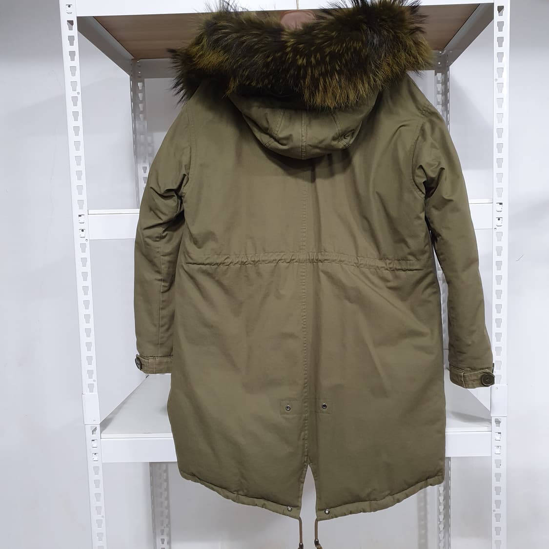 Avenue seoul 라쿤 퍼 카키 구스다운 패딩 야상 상품이미지4