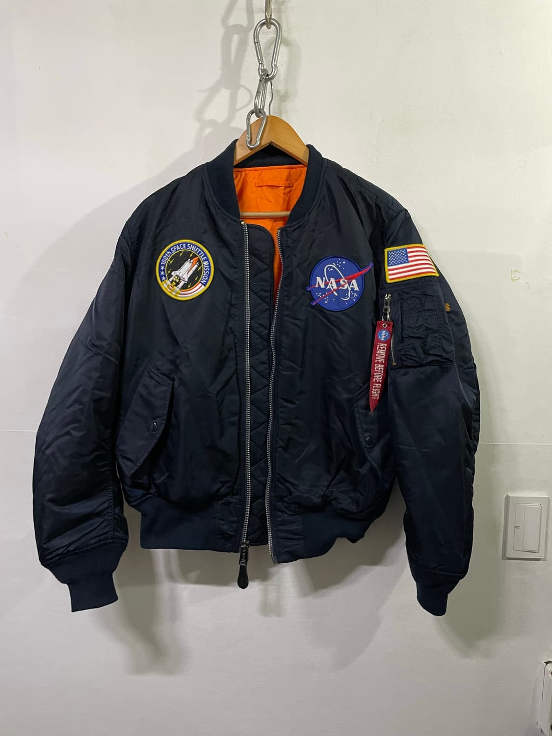 알파인더스트리 MA-1 블루종 봄버 자켓 100-105 나사콜라보 상품이미지1