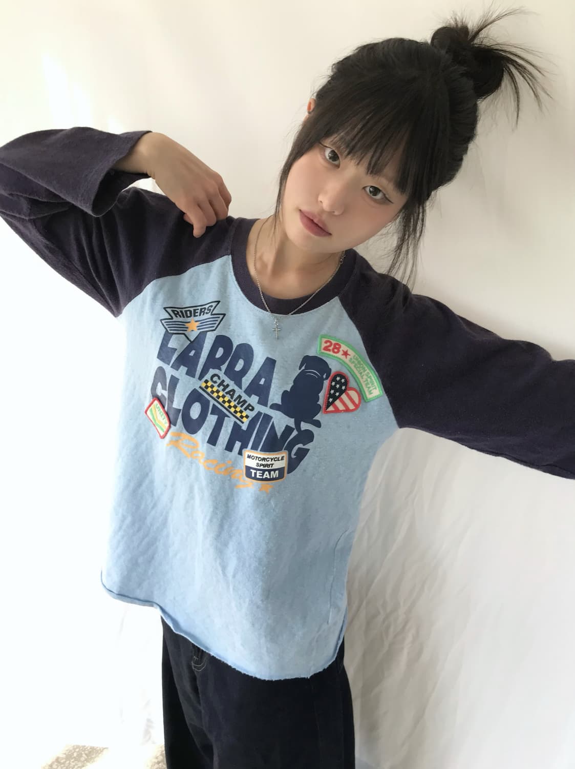⊹ Blue Moto Raglan Tee 상품이미지1