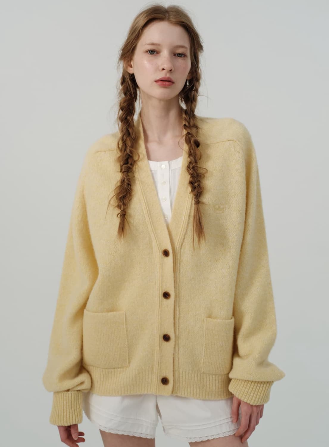 더바넷 가디거Yellow Saddle Shaggy Dog Cardigan 상품이미지2