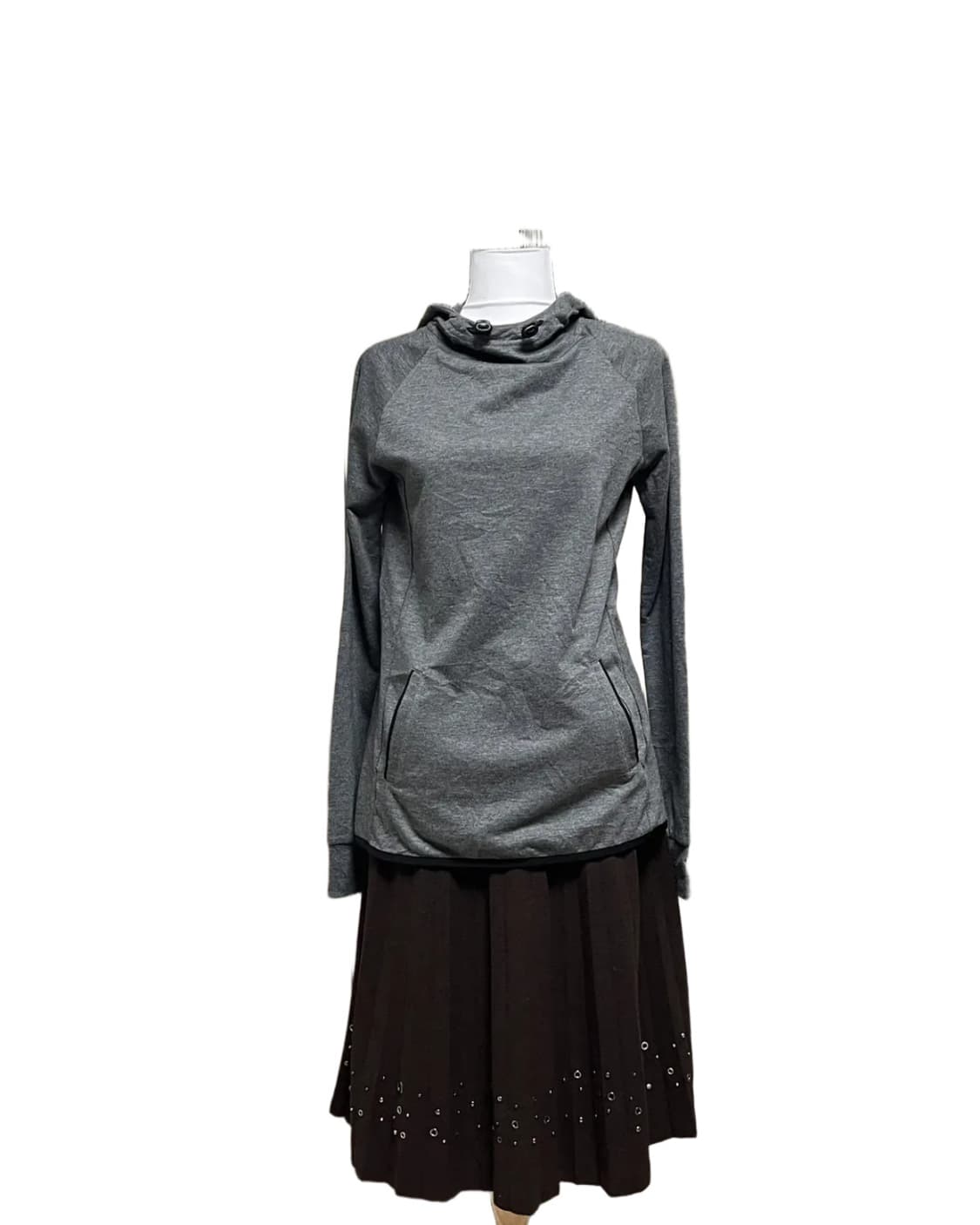 Gray thumb hole hoodie 상품이미지4