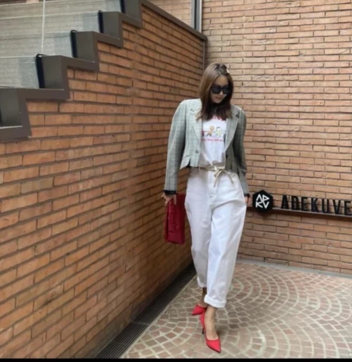 넘버프로젝트 체크 크롭 자켓 새상품55 상품이미지2