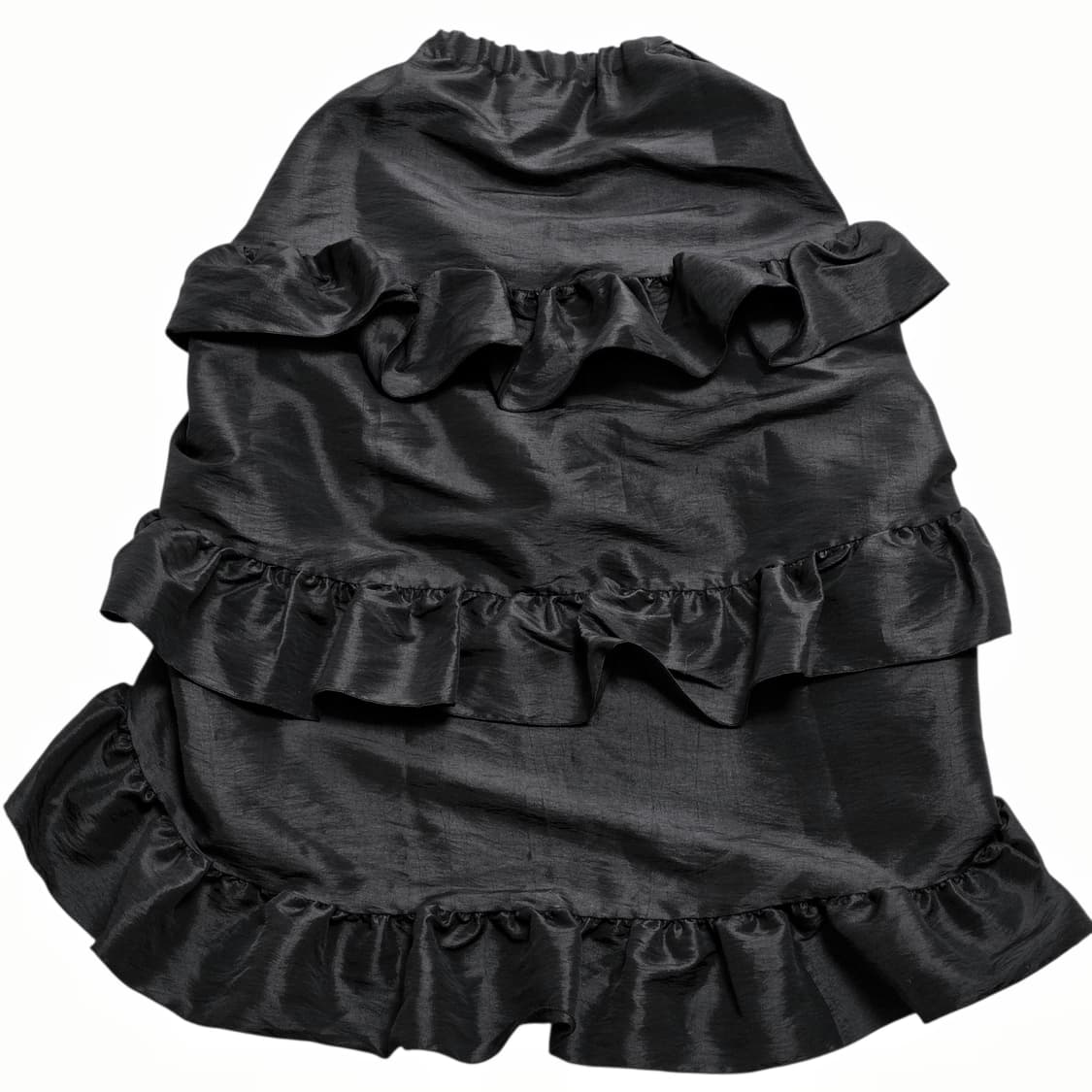 쓰리타임즈 (쓰탐) 자체제작 셔링 새틴 스커트 블랙 상품이미지5