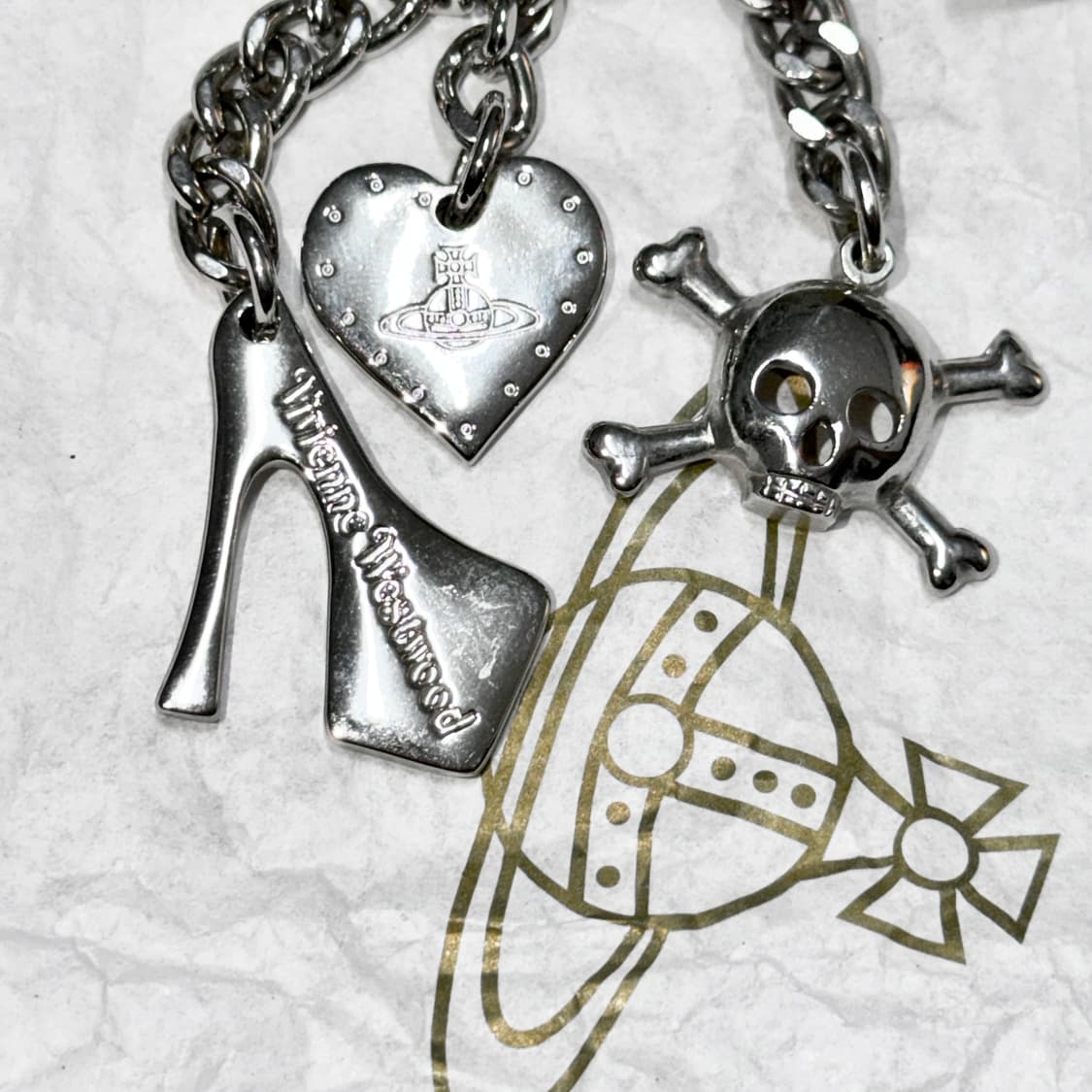 00's 비비안 웨스트우드 펑크 세이프티 핀 참 브로치 상품이미지4