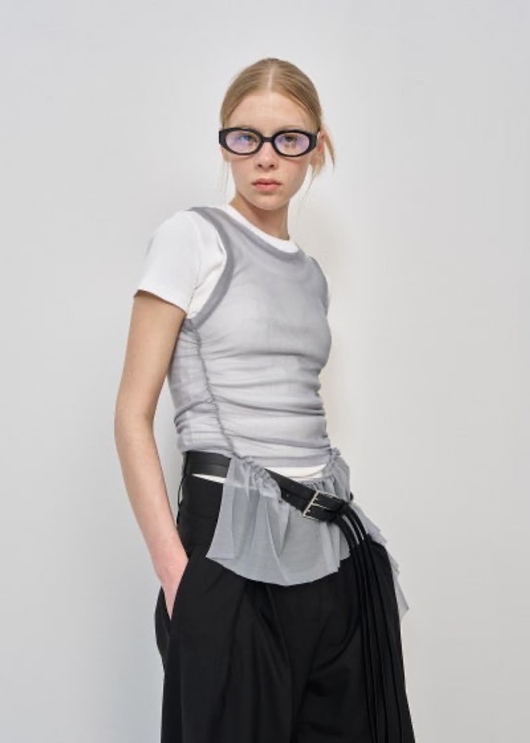 lcdc mesh frill sleeveless top 상품이미지2