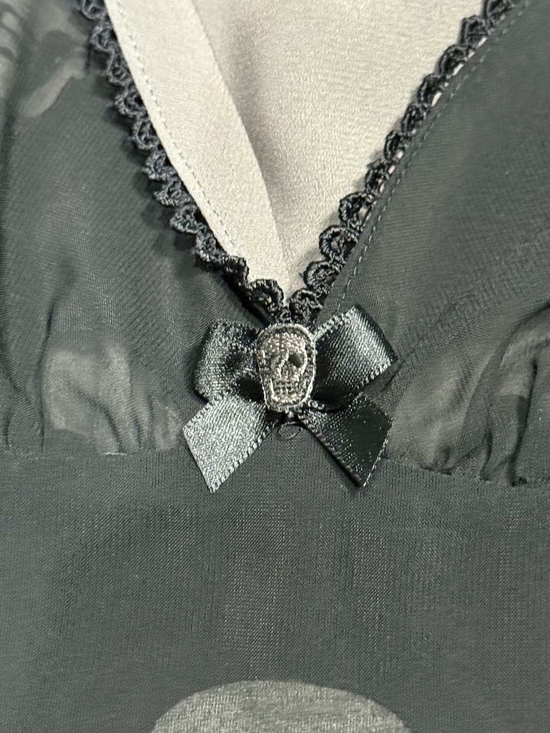 히스테릭 글래머 아카이브 이중 원단 해골 프릴 원피스 케미솔 상품이미지3