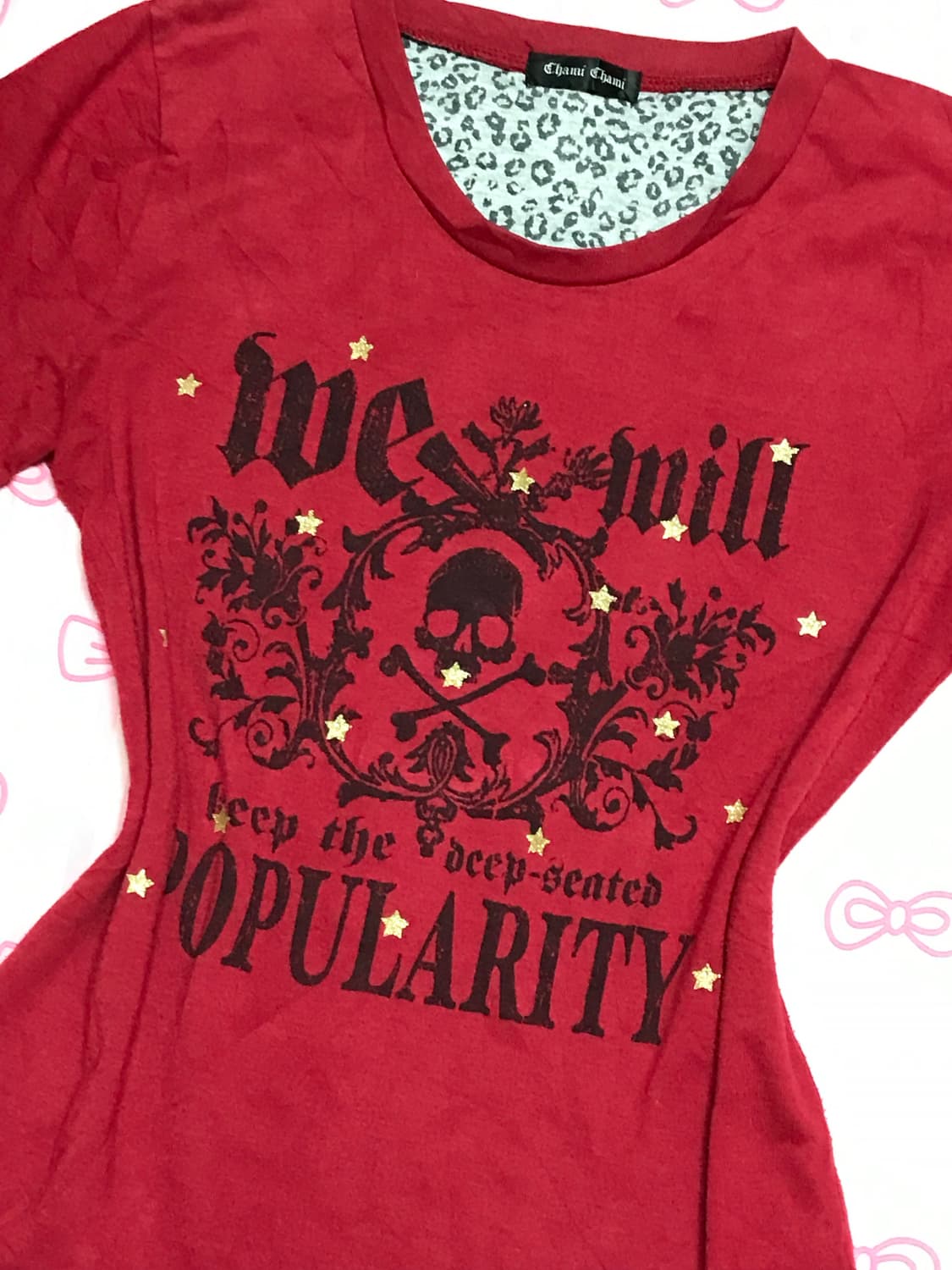 해골 그래픽 펑크 레드 상품이미지2