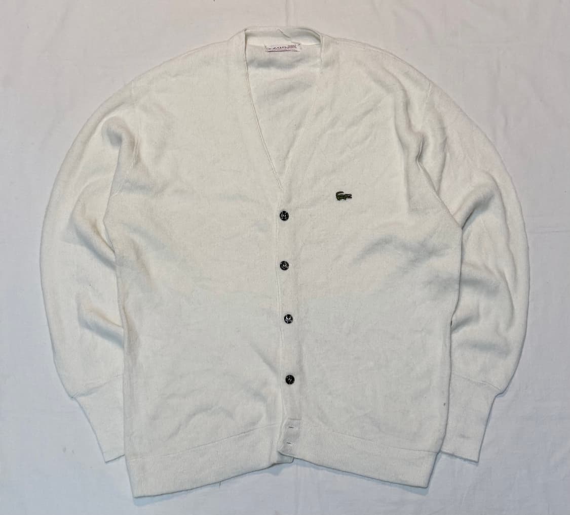 70s IZOD 라코스테 아카이브 니트 가디건 화이트 상품이미지1