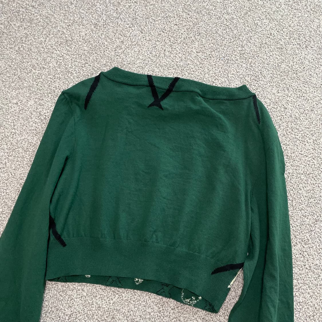 버버리 아가일 크롭 니트 M 상품이미지6