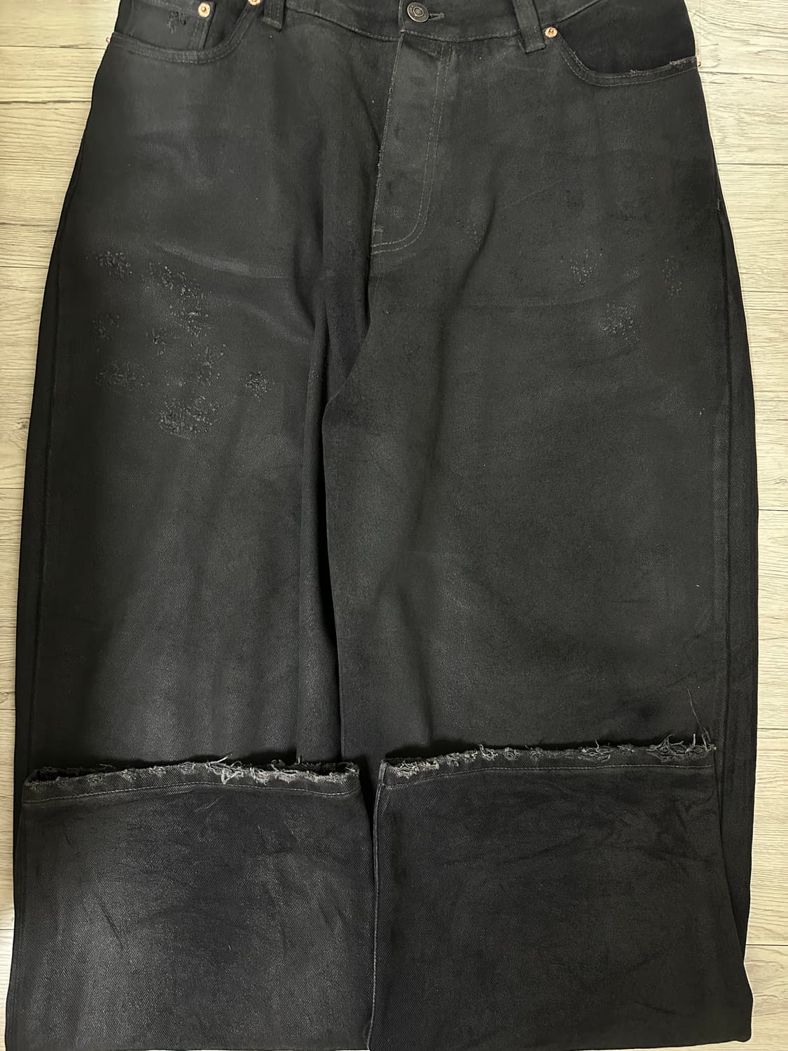 발렌시아가 코티드 라지 배기 블랙 상품이미지5