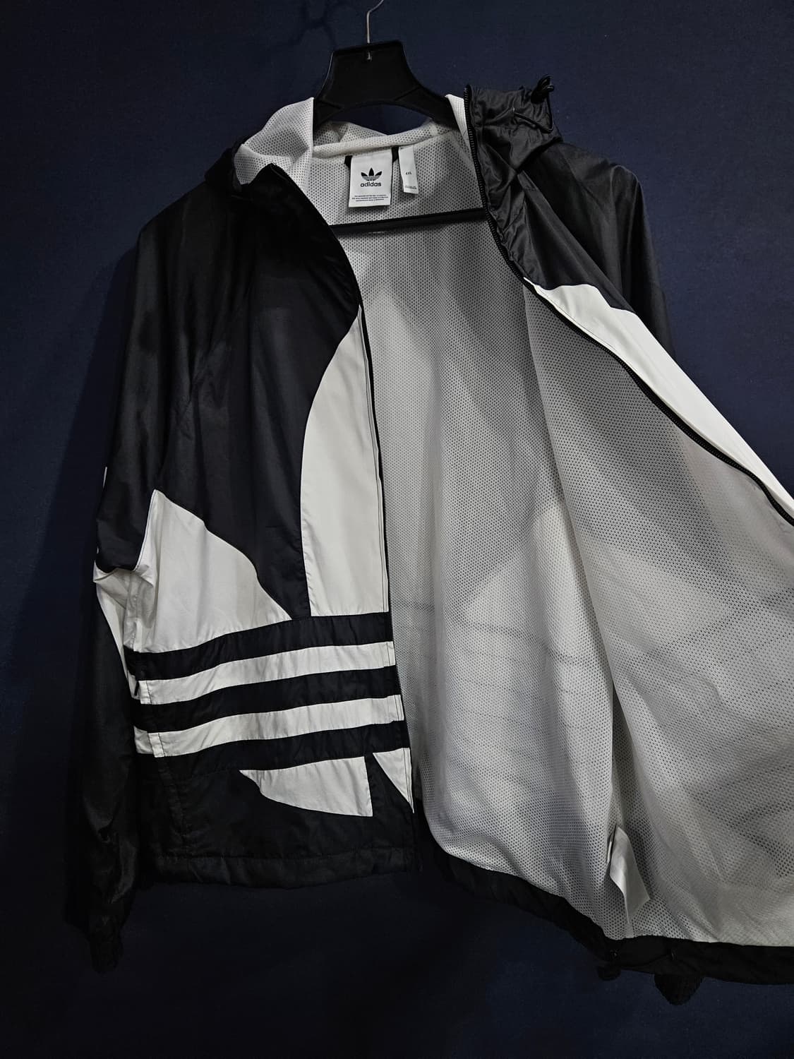 아디다스 빅 트레포일 윈드브레이커 블랙 남성 120 바람막이 후드집업  상품이미지8