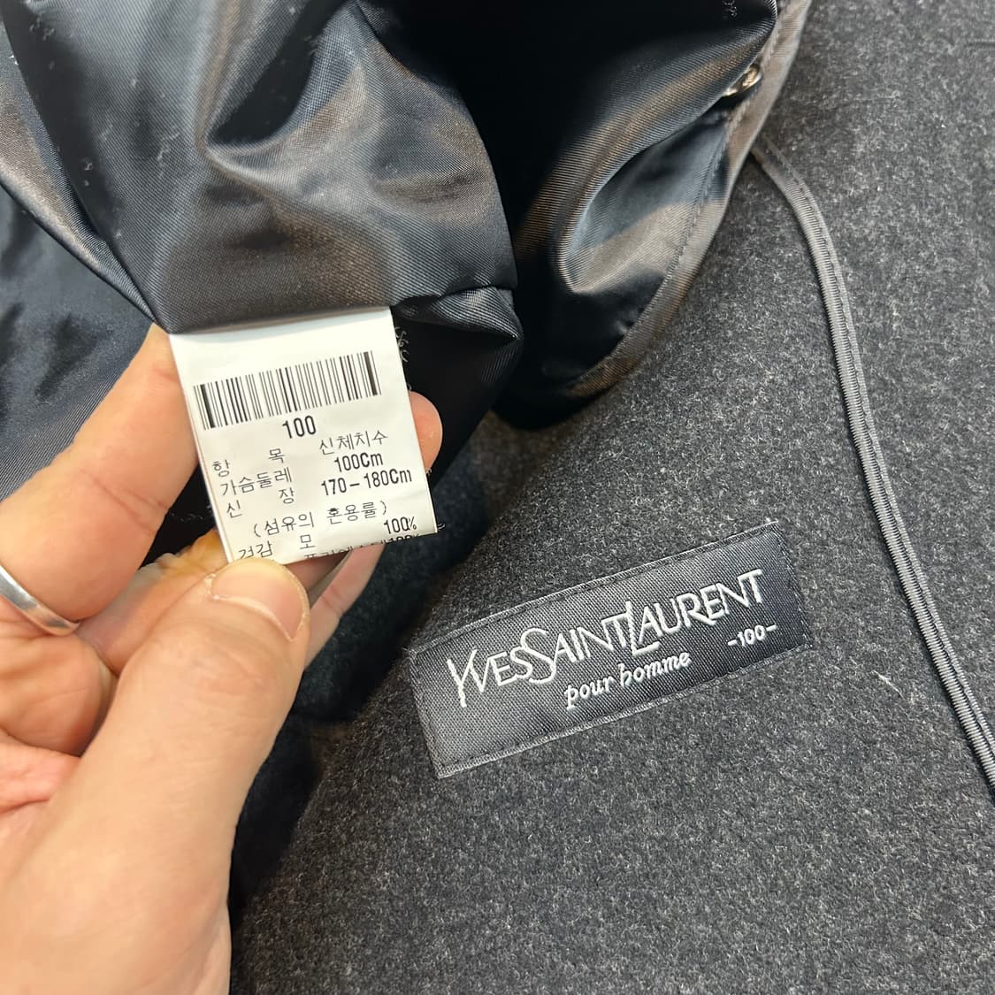 L) YSL 입생로랑 울 미디움 코트 자켓 블랙 상품이미지8