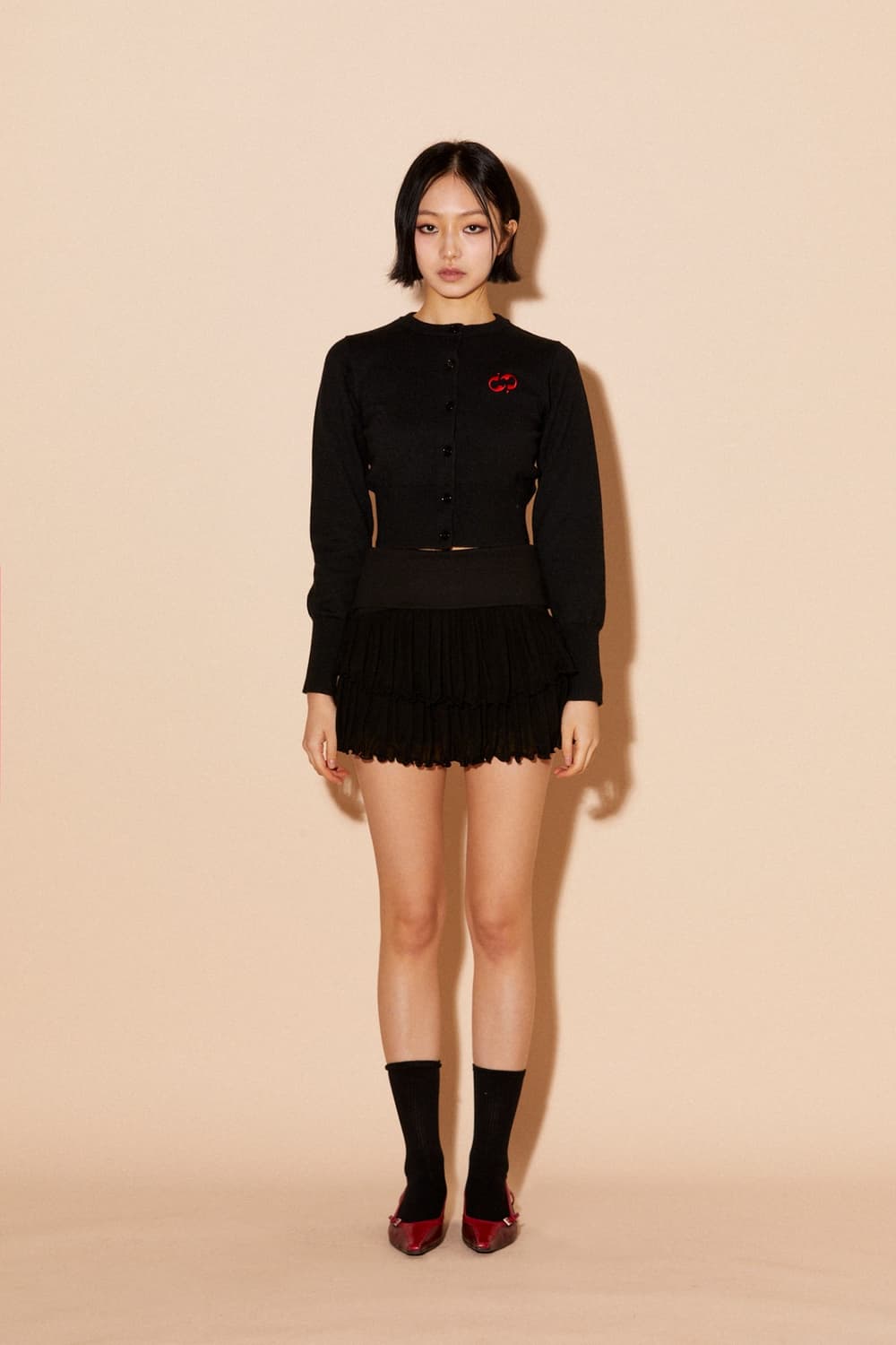 구해요) 팝시즈 SHEER JERSEY MINI SKIRT-BLACK 상품이미지1