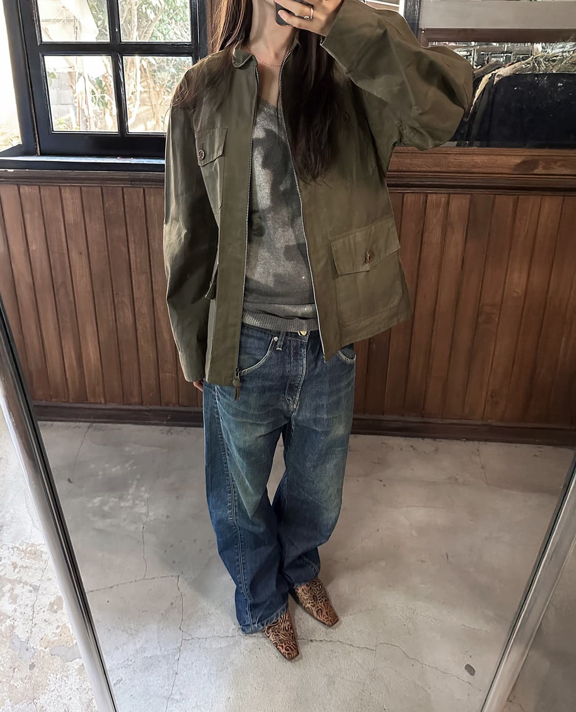 OR GLORY waxed cotton zip-up jacket 상품이미지1