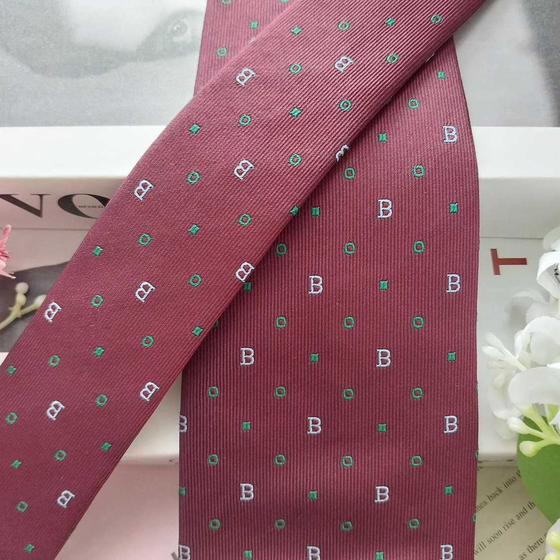 빈폴 실크 와인 B 패턴 넥타이 8.7cm A+등급 K2329
 상품이미지3