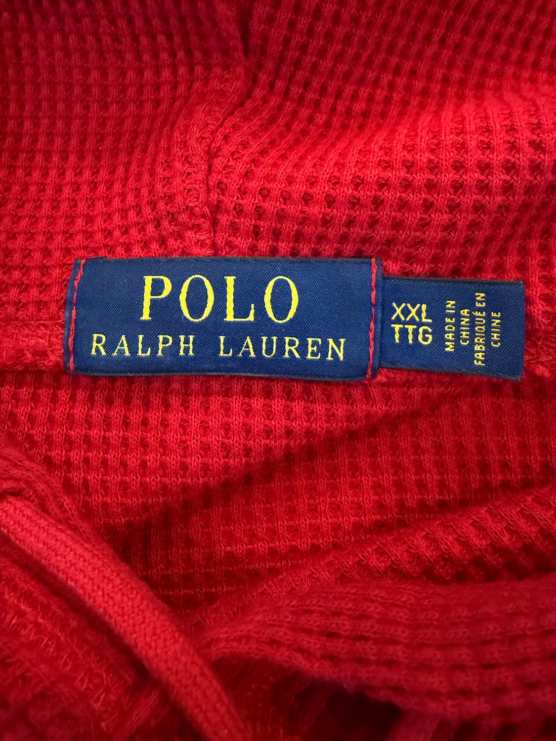 (XXL) 폴로 랄프로렌 써멀 와플 후드 레드 상품이미지3
