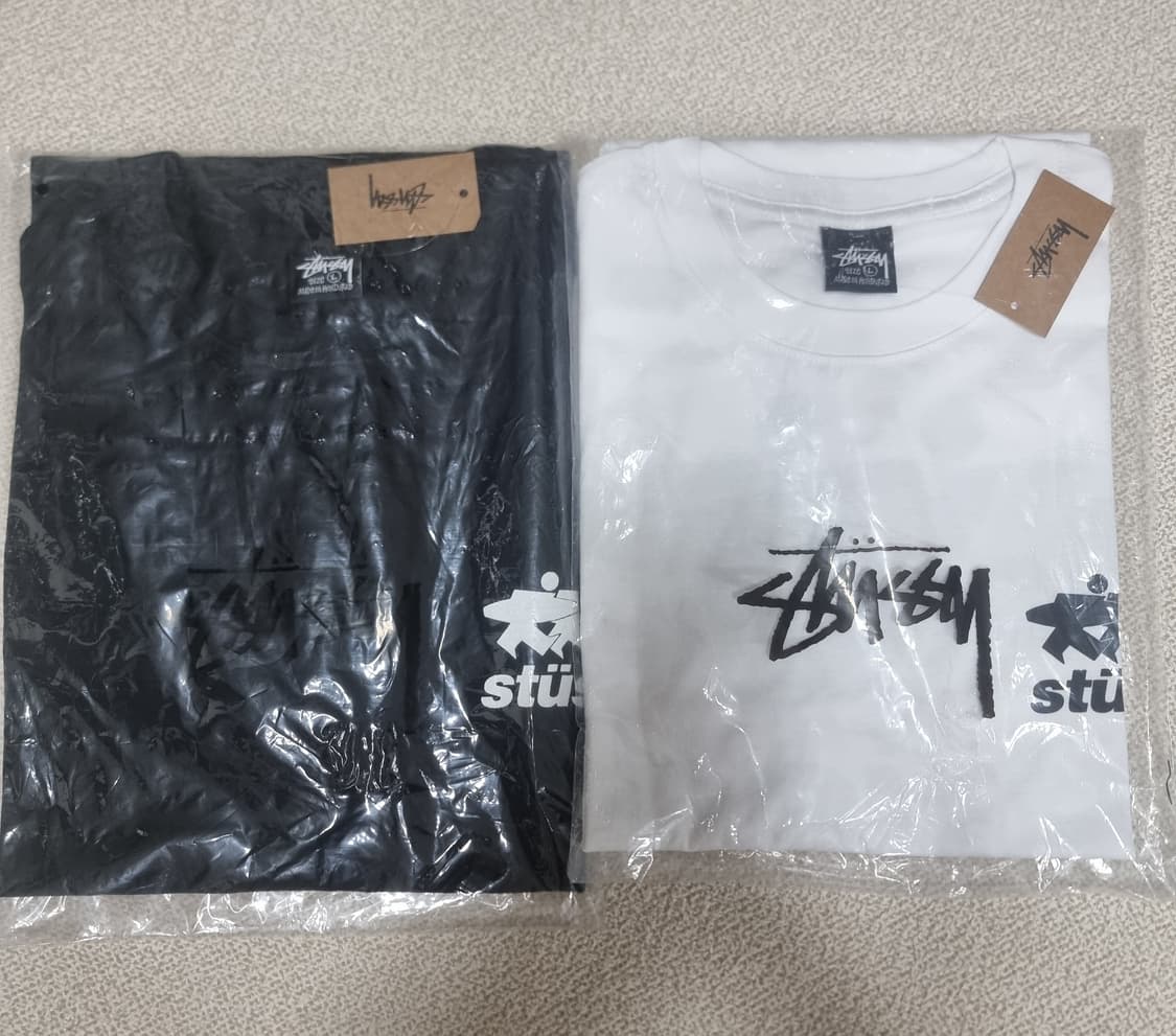미개봉)정품)스투시서퍼 반팔 블랙/화이트 상품이미지1