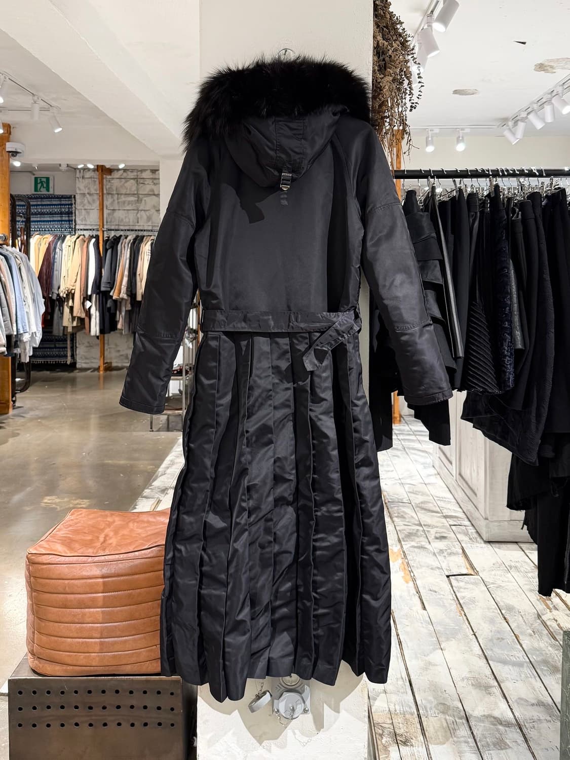 페노메논 10aw 블랙 N3B 플리츠 롱 파카 상품이미지4