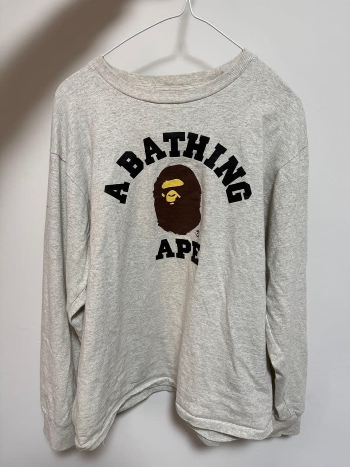 베이프 컬리지 로고 롱 슬리브 티셔츠 상품이미지1