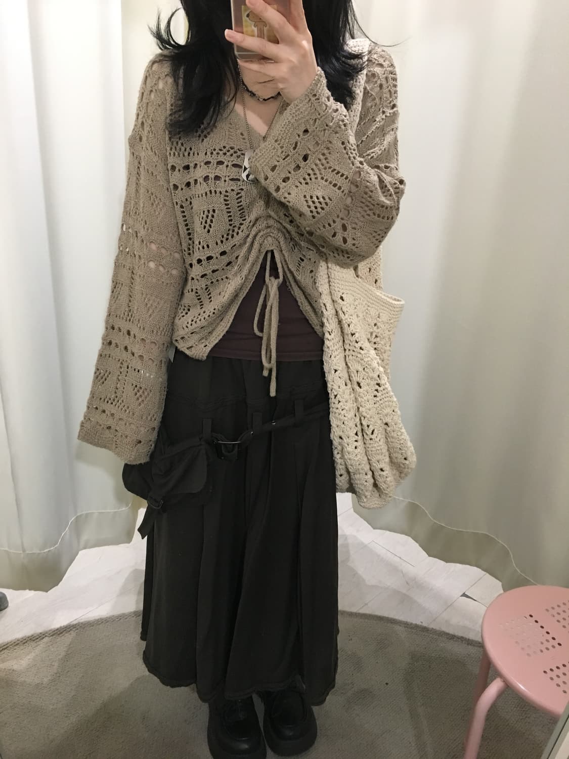Crochet drawstring knit 상품이미지5