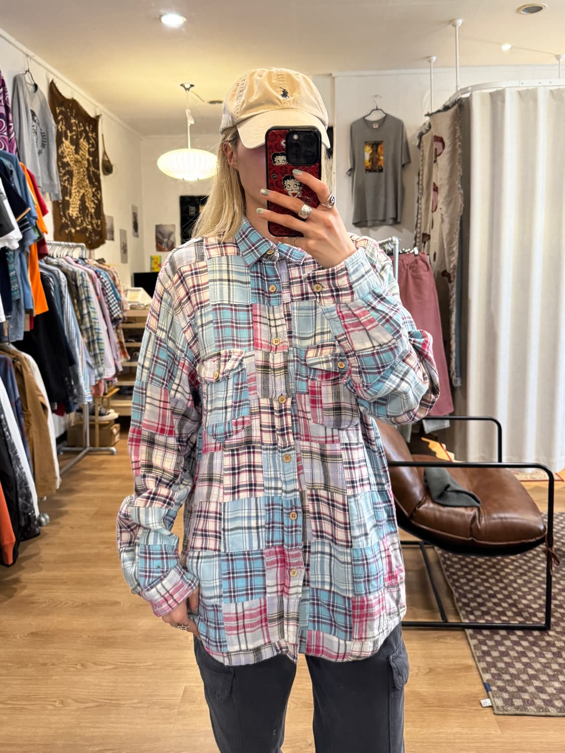 빈티지 멀티 패치워크 셔츠 상품이미지1